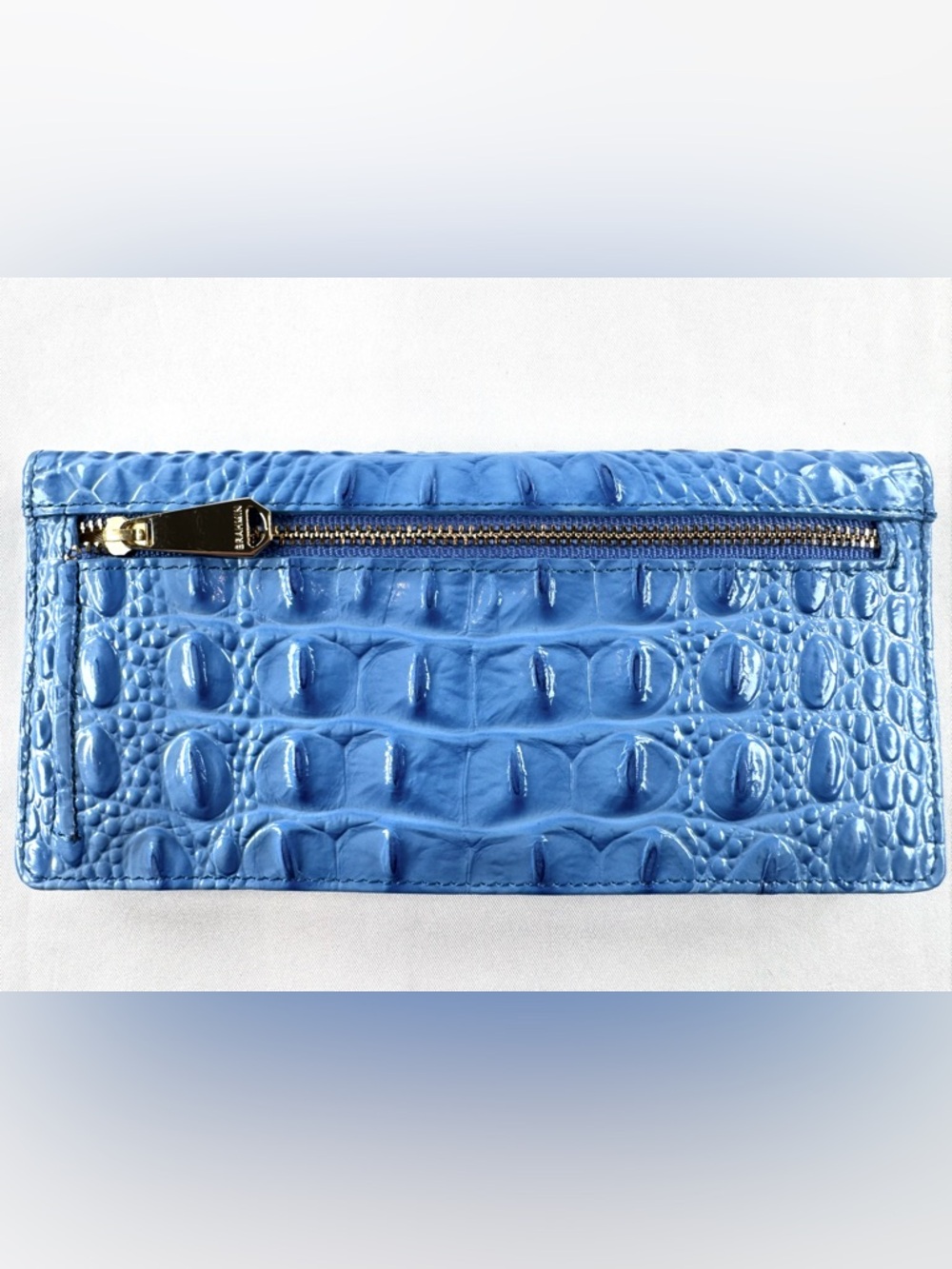 Brahmin Ady Wallet Royal Blue Melbourne Croc Embossed Leather - Picture 3 of 8